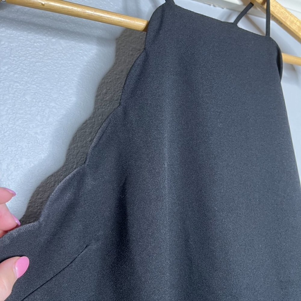 Lulu’s Halter Neck Sleeveless Dress Black Large Scalloped Back Zip L - Picture 4 of 9